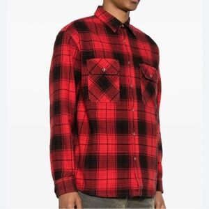 Purple Brand Flannel Long Sleeve Shirt in Red and Black Size Large NWT